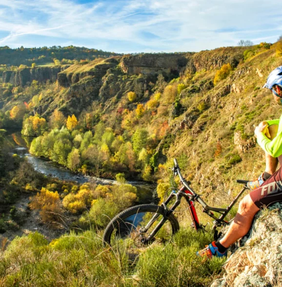 VTT sur la voie verte près de Solignac-sur-Loire